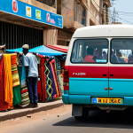 Dakar Street Scene**

"A bustling street scene in Dakar, Senegal, featuring vibrant market stalls overflowing with colorful fabrics and fresh produce, people in modest, everyday clothing, fully clothed, vendors selling goods, safe for work, appropriate content, perfect anatomy, natural proportions, professional photography, high quality, family-friendly. Focus on capturing the energy and colors of daily life. A 'car rapide' (colorful minibus) is visible in the background."

**