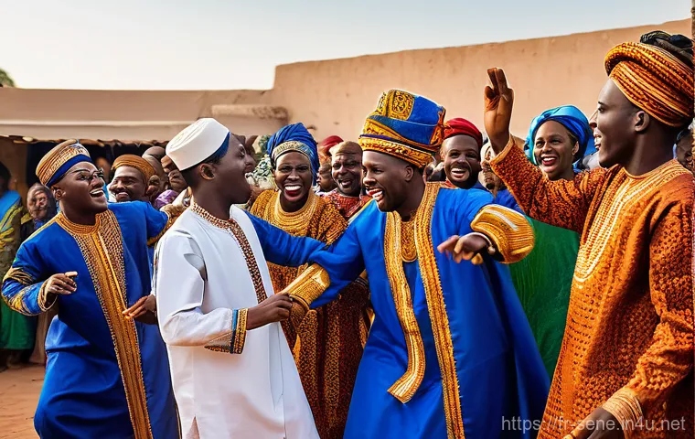 세네갈 결혼 풍습 - **Prompt 2: The Lively Wedding Feast**
    "A vibrant, bustling scene of a Senegalese wedding feast....