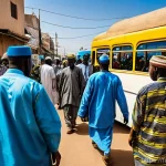 Home 11 세네갈 이슬람 문화 - **Prompt:** A bustling, vibrant street scene in Dakar, Senegal, capturing the profound spiritual inf...