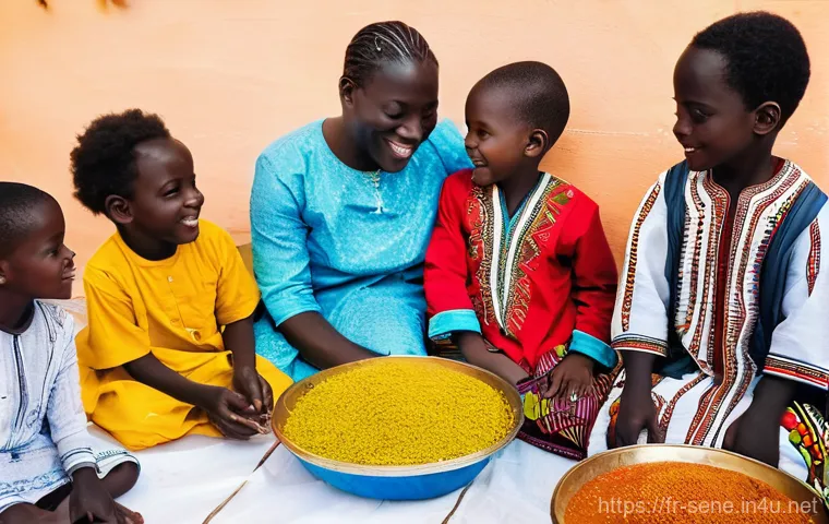 세네갈 이슬람 문화 - **Prompt:** A bustling, vibrant street scene in Dakar, Senegal, capturing the profound spiritual inf...